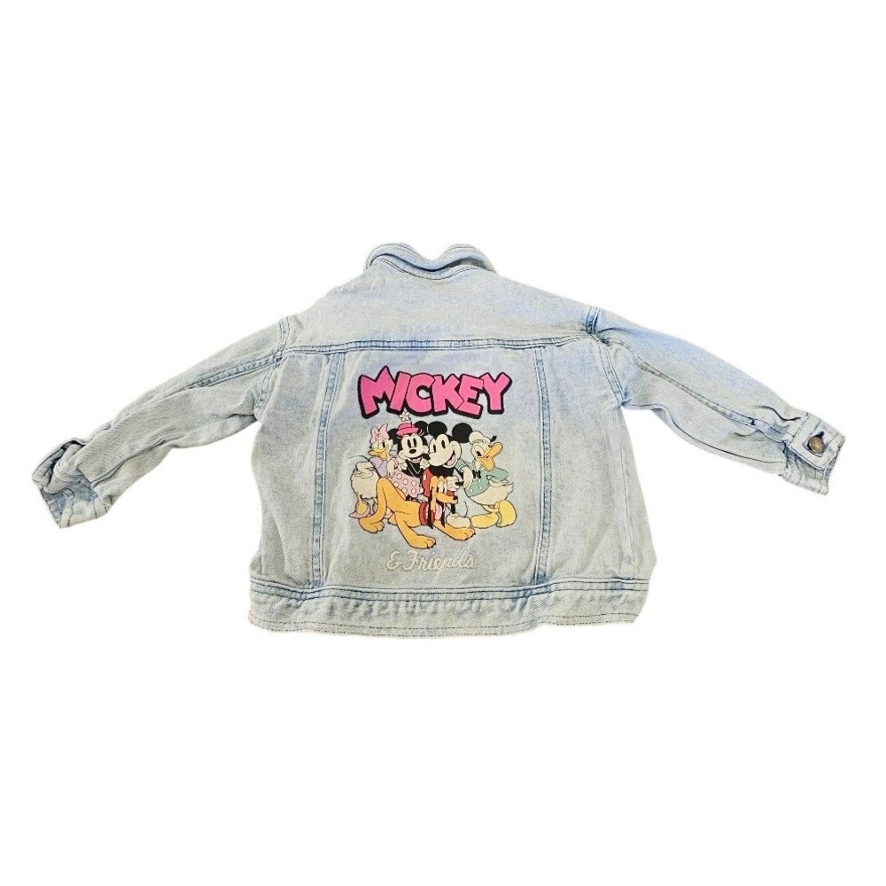 Disney Mickey & Friends Graphic Characters Kids Girl 2T Light Wash Denim Jacket